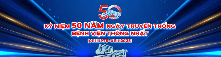 Chữ ALT: Bệnh viện Thống Nhất kỷ niệm 50 năm ngày truyền thống, trung tâm y tế hàng đầu.
