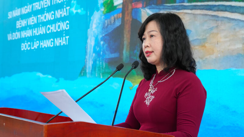 Dong chi Dao Hong Lan Uy vien BCH Trung uong Dang Bo Truong Bo Y te phat bieu tai le ky niem