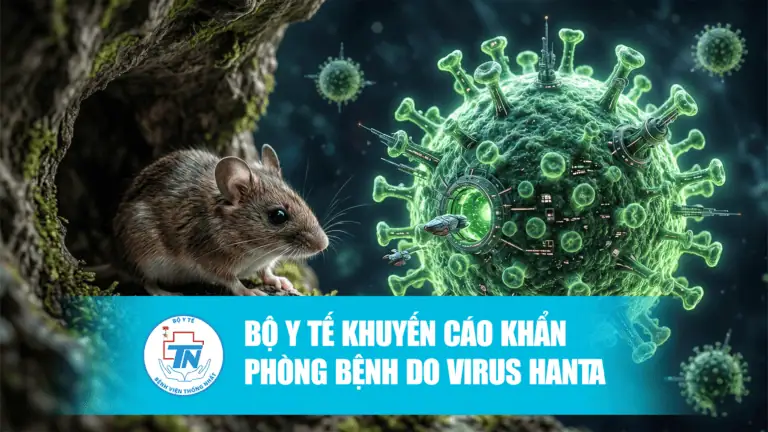Hình ảnh chuột và virus Hanta cảnh báo phòng tránh bệnh tại Bệnh viện Thống Nhất.