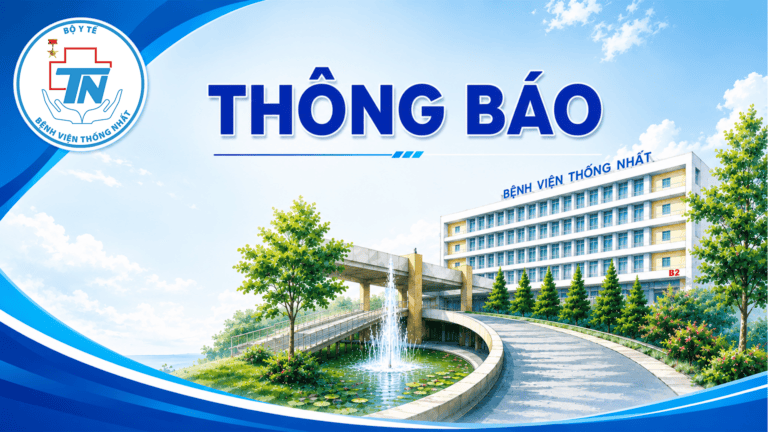 Hình ảnh Bệnh Viện Thống Nhất, trung tâm y tế lớn với kiến trúc hiện đại, cảnh quan xanh mướt và khu.